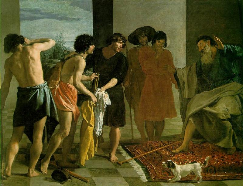 VELAZQUEZ, Diego Rodriguez de Silva y Joseph's Bloody Coat Brought to Jacob sey France oil painting art